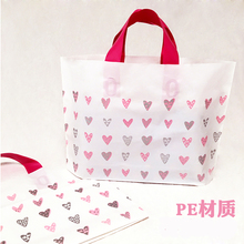 Bolsas de regalo de plástico con corazones pequeños, bolsa de tela de gran tamaño, regalos para embalaje de recuerdos de boda, color rosa, 48 unids/lote, novedad 2024 - compra barato