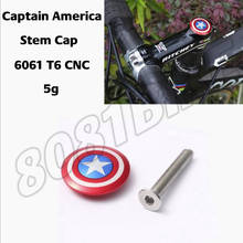 Bicycle Stem Top Cap with Screw Headset Cover Captain America 28.6mm 1 1/8" Steerer Fork Tube for ROAD and MTB 2024 - buy cheap