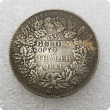 1841 г., 2 герметика немецких штатов, 3-1/2 Гульден, копия монеты Лудвига 2024 - купить недорого