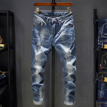 Calça jeans masculina de algodão esticável, shorts curto de marca casual de alta qualidade para o verão, novo, 2019 2024 - compre barato
