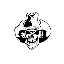 15.2*15.2CM Fashion Cowboy Skull Car Stickers Personalized Vinyl Decals Covering The Body Black/Silver C7-0989 2024 - buy cheap