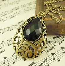 2019 Jewelry Wholesale Retro fantasy black drop necklace vintage Sweater Chain for Women Fashion  Presents 2024 - buy cheap