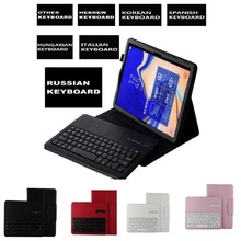 Смарт-чехол для Samsung Galaxy Tab S4 10,5 T830 T835 планшетная клавиатура Смарт съемный Беспроводной покрытие клавиатуры Bluetooth + подставка для ручек 2024 - купить недорого