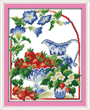 The paradise of strawberry cross stitch kit cartoon 14ct 11ct count print canvas stitching embroidery DIY handmade needlework 2024 - buy cheap