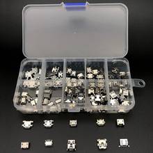 100pcs - 10 Models Micro USB box MINI Android mobile phone charging accessories Connector Socket Jack MP3/4/5 Lenovo ZTE Huawei 2024 - купить недорого