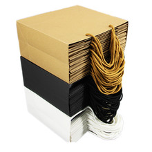 20pcs/lot White Black High Quality Simple Paper Gift Bag Kraft Paper Candy Box With Handle Wedding Birthday Party Gift Package 2024 - buy cheap