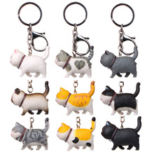LLavero de dibujos animados de gatos Kawaii para niños, juguete de figuras de acción de campana pequeña, Mini gato, decoración, regalo de Navidad 2024 - compra barato