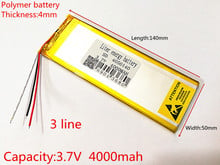 3 line 3.7V,4000mAH (polymer lithium ion battery) Li-ion battery for tablet pc 7 inch 8 inch 9inch 4050140 2024 - buy cheap