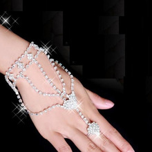 New fashion latin dancing sweat white lady girl dancing rhinestone chain gloves charn bracelet free shipping wholesale 2024 - buy cheap