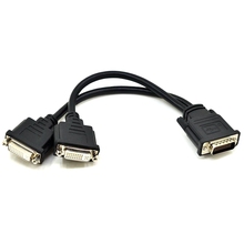 20CM DMS-59 Male to Dual double DVI 24+5 Female DVI-I dvi i Y Splitter Video Cable converter connector DMS 59 Adapter 2024 - buy cheap