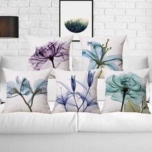 45*45cm Romantic Love Flower Cushion Cover Sofa Chair Waist Cotton Linen Pillow Cover Colorful Pillowcase Fresh Home Decor 2024 - buy cheap