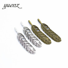 YuenZ 4pcs Bronze Tibetan Silver Antique Feather Charms Pendants For Necklace Jewelry Making DIY Handmade 54*13mm D309 2024 - buy cheap