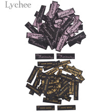 Etiquetas tejidas hechas a mano para ropa, Lychee Life lavables, para bolsos, accesorios de costura, 50 Uds., Bordado de letras 2024 - compra barato