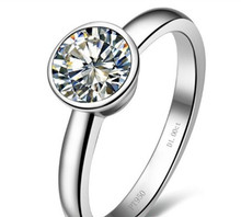 Обручальное кольцо с муассанитом, 18 К, белое золото 2024 - купить недорого