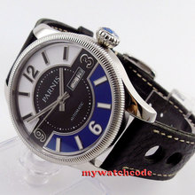Miyota relógio masculino automático, mostrador em vidro safira, preto e azul, 42mm, tela branca, automática, 411 2024 - compre barato