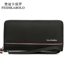 FEIDIKABOLO Men Wallets Fashion Leather Designer Long Male Clutch Bag  Men's Purse Carteira Zipper Money Pocket Clutch Wallets 2024 - buy cheap