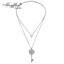 Женская Цепочка с кристаллами Meyfflin, длинная цепочка серебристого цвета 2024 - купить недорого