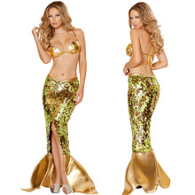 FREE SHIPPING Sea Girl Mermaid Bra Costume Tail Skirt Halloween Adult Princess Dress Hen Night 2024 - buy cheap