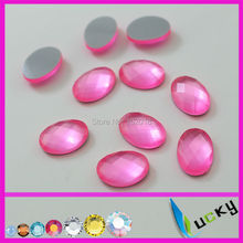 1440PCS 10*14mm oval shape florscent pink color hotfix epoxy flatback pearl rhinestone perfect look 2024 - buy cheap