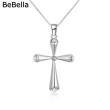 Collares con colgante de Cruz de metal de cristal BeBella, joyería de moda de cristal para mujeres, niñas, cumpleaños, regalo de Navidad 2024 - compra barato