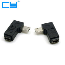 9 мм Длинный разъем 90 градусов левый и правый угловой Micro USB 5Pin штекер для мини-usb Женский удлинитель адаптер Разъемы 2024 - купить недорого