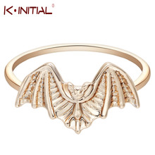 Kinitial moda asas anel animal morcego anéis junta jóias para menina adolescente único dedo redondo bijoux gótico anillos mujer 2024 - compre barato
