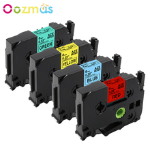 Oozmas-Paquete de 4 cintas laminadas TZE-411, TZE-511, TZE-611, TZE-711, compatible con impresora de etiquetas Brother p-touch (6mm x 8m) 2024 - compra barato