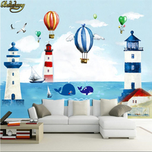 Beibehang-papel de pared mediterráneo para habitación de niños, papel tapiz 3d de película de dibujos animados, Mural de Foto, suelo de dormitorio de chico 2024 - compra barato