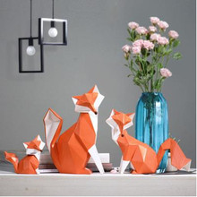 European resin animal fox figurines, home and office desktop decoration crafts, birthday gifts 2024 - compre barato