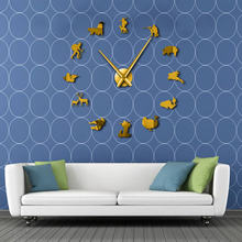 Hunter Animal-Reloj de pared grande para decoración del hogar, cronógrafo nórdico sin marco, 3D pegatina de espejo grande, diseño moderno 2024 - compra barato