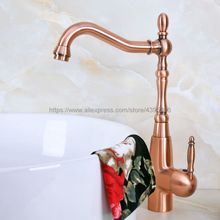 Antique Red Copper Basin Faucets Deck Mounted Single Handle Bathroom Basin Mixer Tap Hot & Cold Water Bnf633 2024 - buy cheap