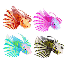 Decoração de paisagismo aquário de silicone, simulação luminosa 4 cores opcionais peixe de leão 2024 - compre barato