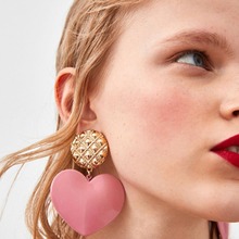 Summer big love heart earring statement earrings for women Bohemian gold round dangle drop earrings fashion jewelry #274855 2024 - buy cheap