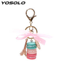 YOSOLO Macaron Keychain Key Holder Car Key Rings Car-styling Keyring Gold Metal Gifts for Girl Auto Accessories Lovely Key Chain 2024 - buy cheap