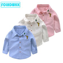 FCLHDWKK весенние блузки с длинным рукавом для мальчиков, топы, рубашки, хлопковые повседневные рубашки для маленьких мальчиков, детская одежда, рубашки на 2-10 лет 2024 - купить недорого