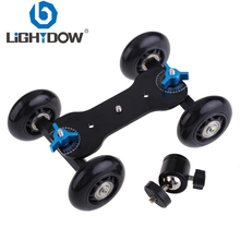 Lightdow-Mini riel de cámara de 4 ruedas para escritorio de coche, plataforma móvil con deslizador de la cabeza de bola para cámaras Canon y Nikon, negro y azul 2024 - compra barato