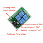 Sistema de controle remoto sem fio dc12v 4ch rf, telescópico, 4 transmissores e 1 receptor, controle remoto universal para portão - especificações