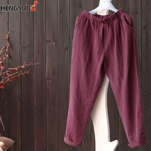 Summer And Autumn New Loose Casual Pants Women Long Pants Fashion Harem Pant Female Cotton And Linen Pants 2024 - buy cheap
