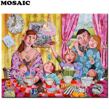 MOSAIC 5d diy full square/round drill happiness family diamond painting mosaic embroidery rhinestone sale new year gift 2024 - buy cheap