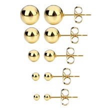 Round Ball Ear Stud Earrings 3mm 4mm 5mm 6mm 316L Stainless Steel Ear Pin Women Men Fashion Jewelry 2024 - buy cheap