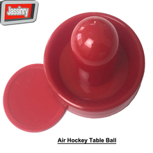 O envio gratuito de Air Hockey Goleiros de Mesa Acessórios 76mm Alça de plástico vermelho 52mm Bola Puck Feltro Pusher mallet Para Adultos jogos de mesa 2024 - compre barato
