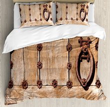 Rustic Duvet Cover Set Spanish Entrance of Rusty Medieval Style Handlers Archway Facade Historical Image Decor 4pcs Bedding Set 2024 - buy cheap