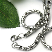 Ювелирные изделия из нержавеющей стали, ожерелье с ажурными звеньями для женщин и мужчин, ожерелье 5 мм 20 дюймов 2024 - купить недорого