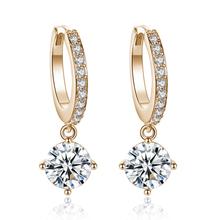 Exquisite Circle Zircon Earrings Boutique Small Round Crystal Earring For Women Females Wedding Engagement Jewelry Accessory 2024 - buy cheap