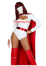 Powergirl Cosplay Halloween Costumes for Women Shiny Metallic Superhero Costume 2024 - buy cheap