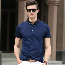 50pcs Business Men Lapel Collar Tops&Tees High-end Quality Cotton Slim Short Sleeve Shirt Summer Big Yards Classic Polos Shirts 2024 - buy cheap