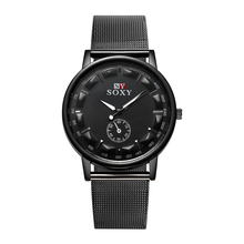 Top SOXY Marca de Moda Relógios Homens Relógio Do Esporte de Quartzo Relógio Cinto de Malha de Aço Inoxidável Preto Relógio Masculino Horas Relogio masculino 2024 - compre barato