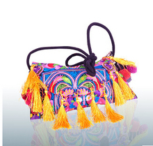Fashion Bohemian embroidery Canvas bags!Nice National Embroidered Women tassels Shoulder&Crossbody bags Lady shopping Shell bags 2024 - buy cheap