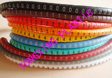 100pcs/lot freeshipping  EC-0 1.5mm2 cable marker 0-9 different number colorful 2024 - buy cheap