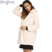 Women Fur Coat overcoat 2019 Winter Fluffy teddy coat Faux Long Fur Coat Fashion Thick Warm Jacket Beige Plus Size 3XL Outwear 2024 - buy cheap